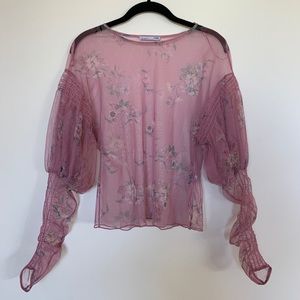 Zara mesh print blouse